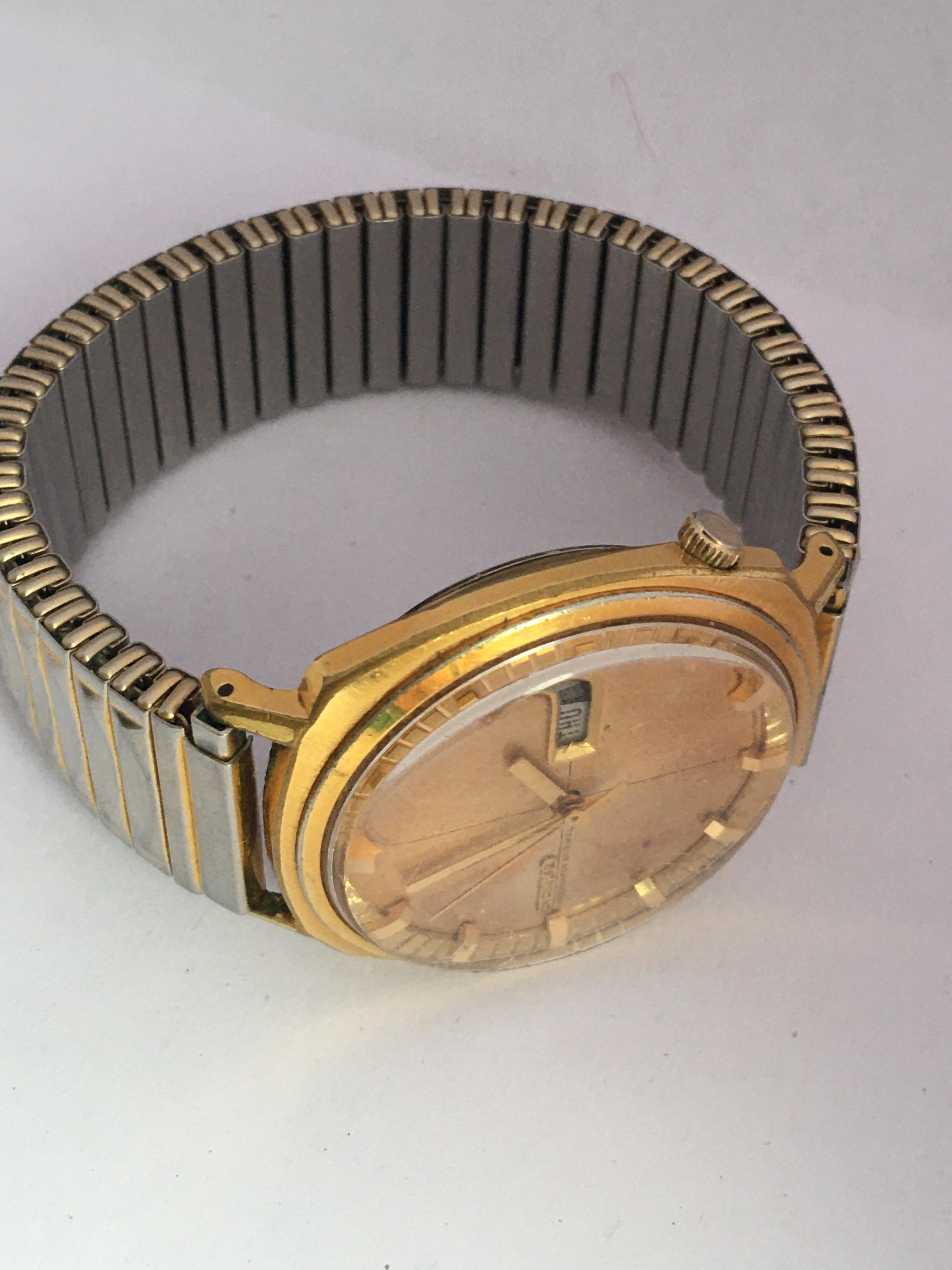 Vintage 1980 Gold-Plated Seiko Automatic Gents Watch en vente 5