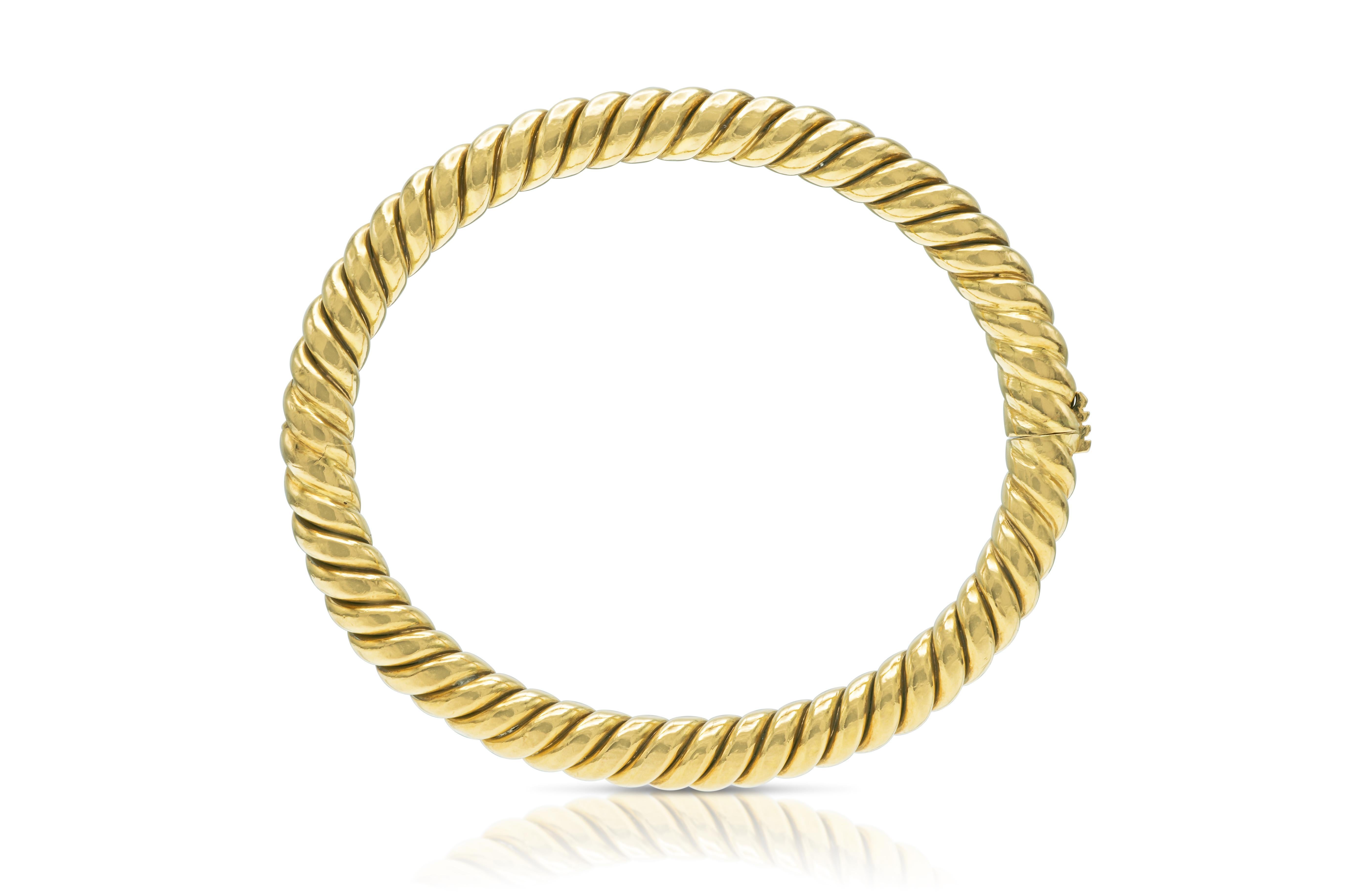 Bracciale d'oro vintage anni '80 con braccialetto a spirale In condizioni buone in vendita a New York, NY