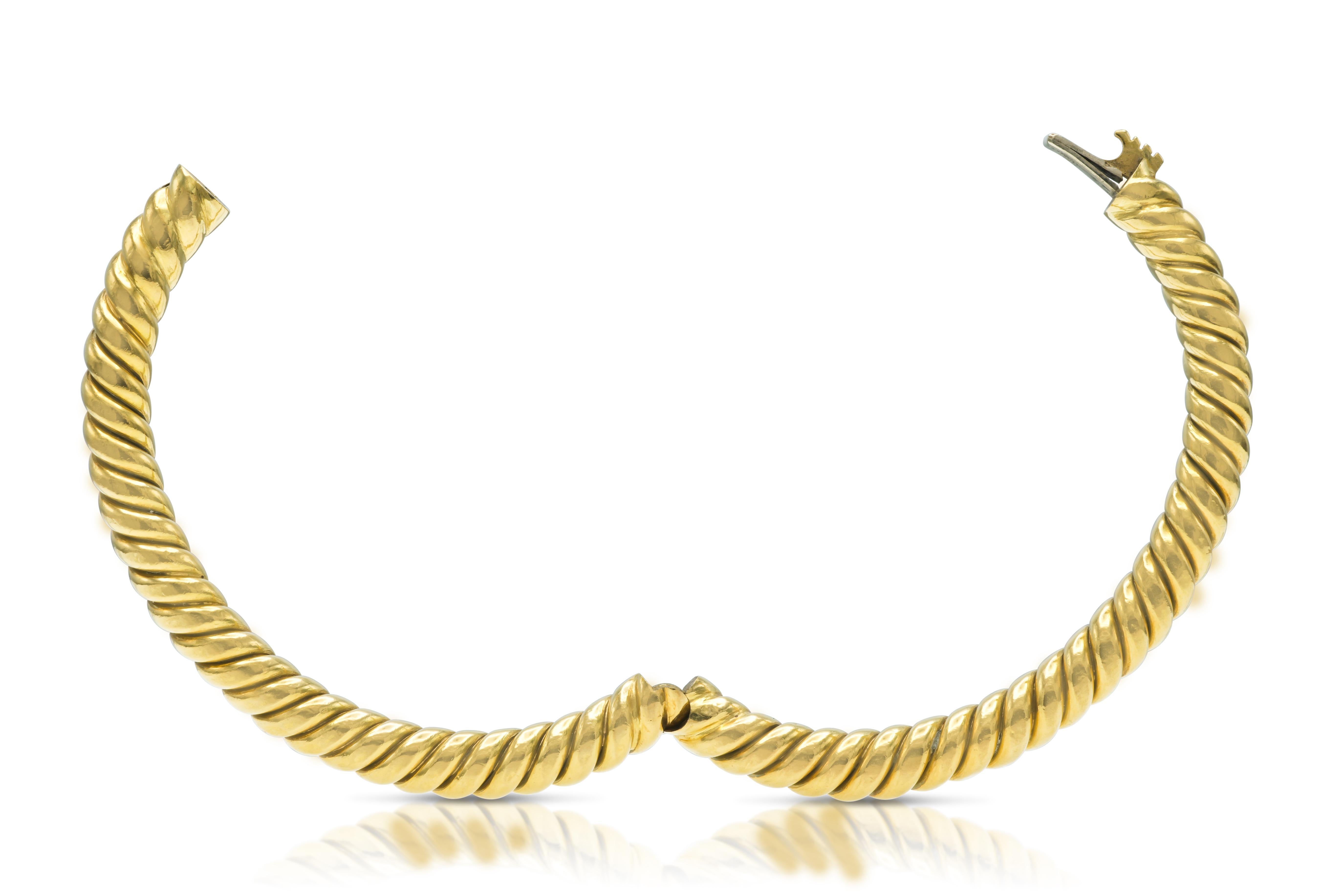 Donna Bracciale d'oro vintage anni '80 con braccialetto a spirale in vendita