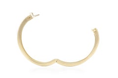 Vintage 1980s Gold Wave Hinged Bangle Bracelet