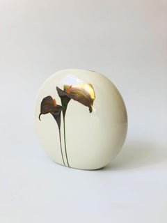 Vintage 1980s Golden Calla Lily Pillow Vase by Otagiri