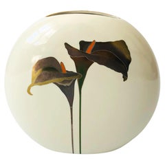 Vintage 1980s Golden Calla Lily Pillow Vase by Otagiri