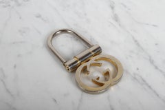 Vintage 1980s Gucci Interlocking GG Gold-Plated Clevis Key Ring / Key Chain