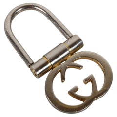 Vintage 1980s Gucci Interlocking GG Gold-Plated Clevis Key Ring / Key Chain