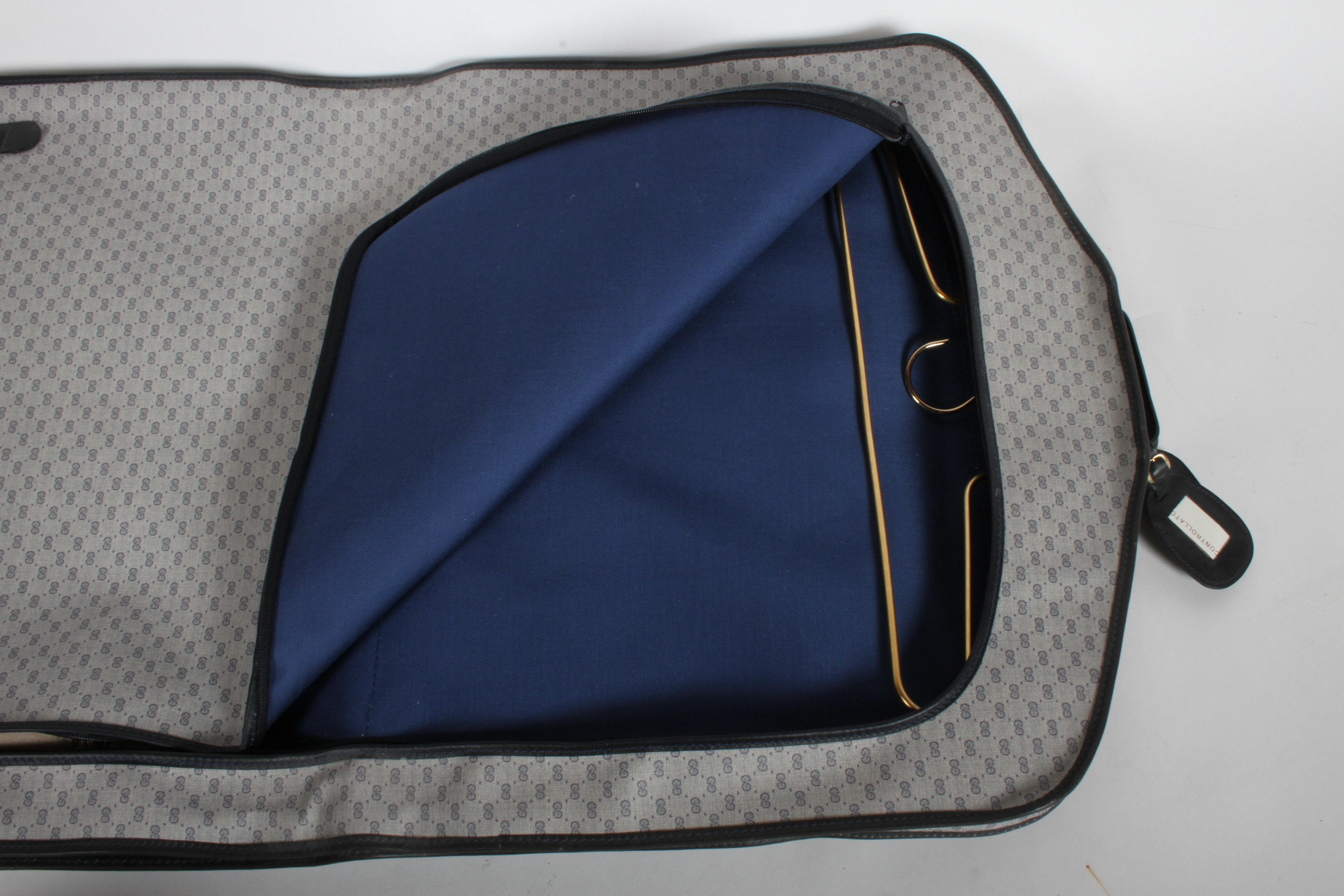Late 20th Century Vintage 1980s Gucci Luggage Carry On Garment Bag with Blue GG logos Unused - NOS For Sale