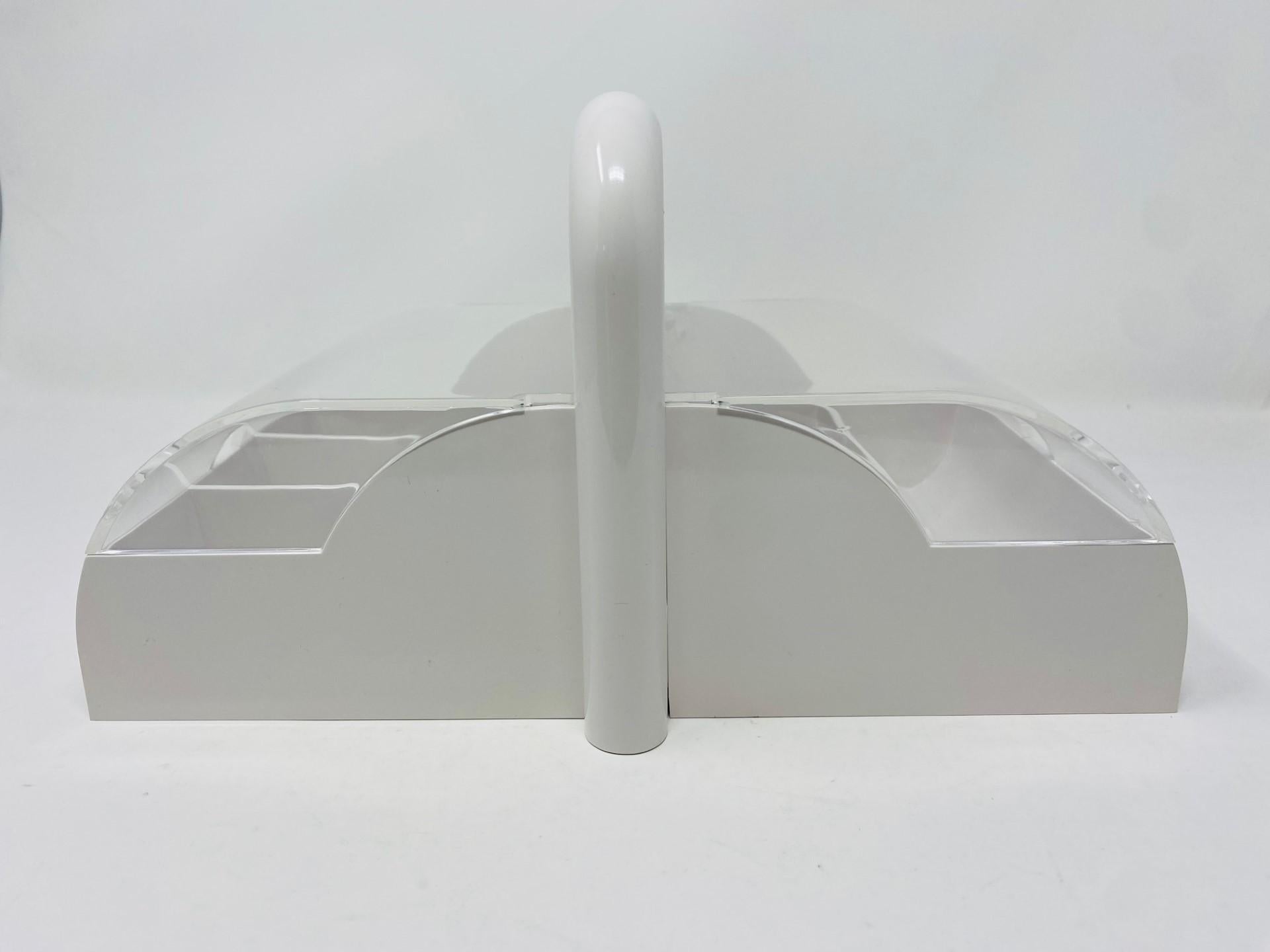 Vintage 1980s Guzzini Cutlery Holder by Furio Minuti  Made in Italy For Sale 1