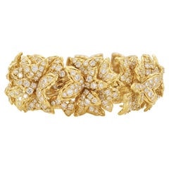 Pulsera Vintage 1980s Hammerman Brothers Flores de Diamantes