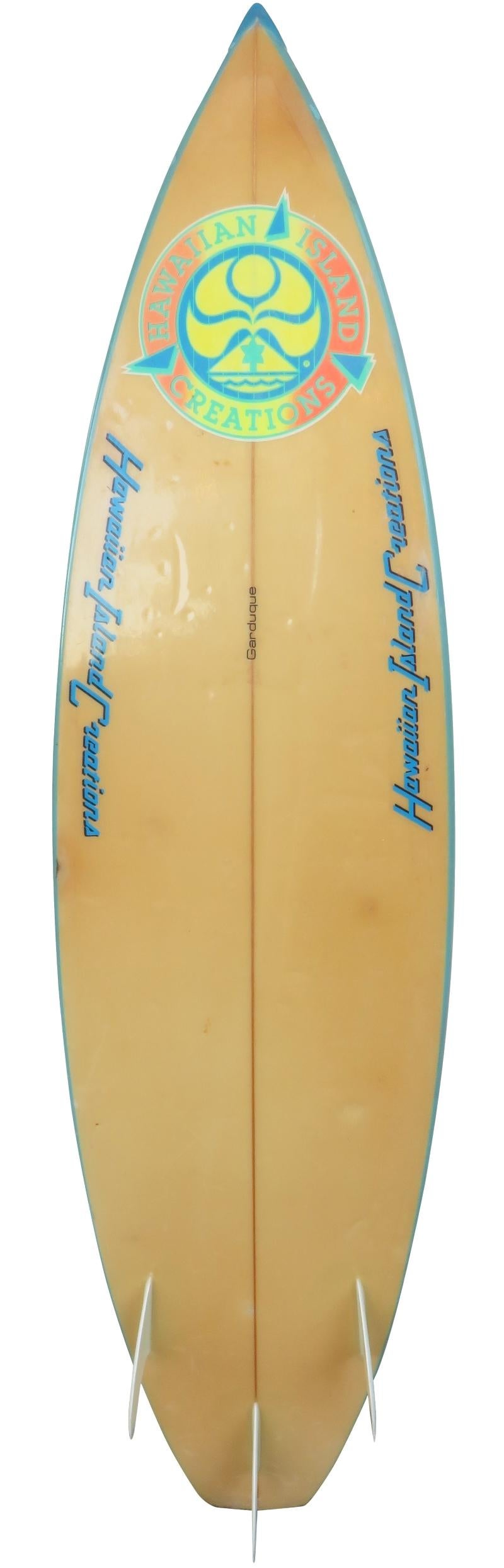 Vintage 1980s Hawaiian Island Creations 'HIC' Surfboard by Gabe Garduque