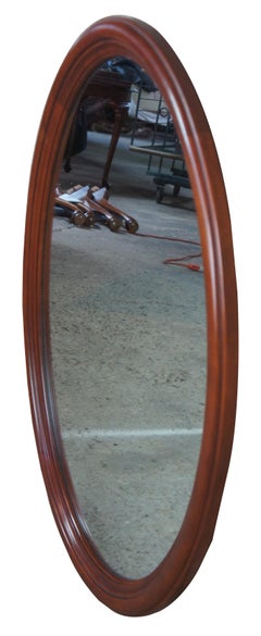 Vintage 1980s Henkel Harris Wild Black Cherry Oval Wall Hanging Mirror 154