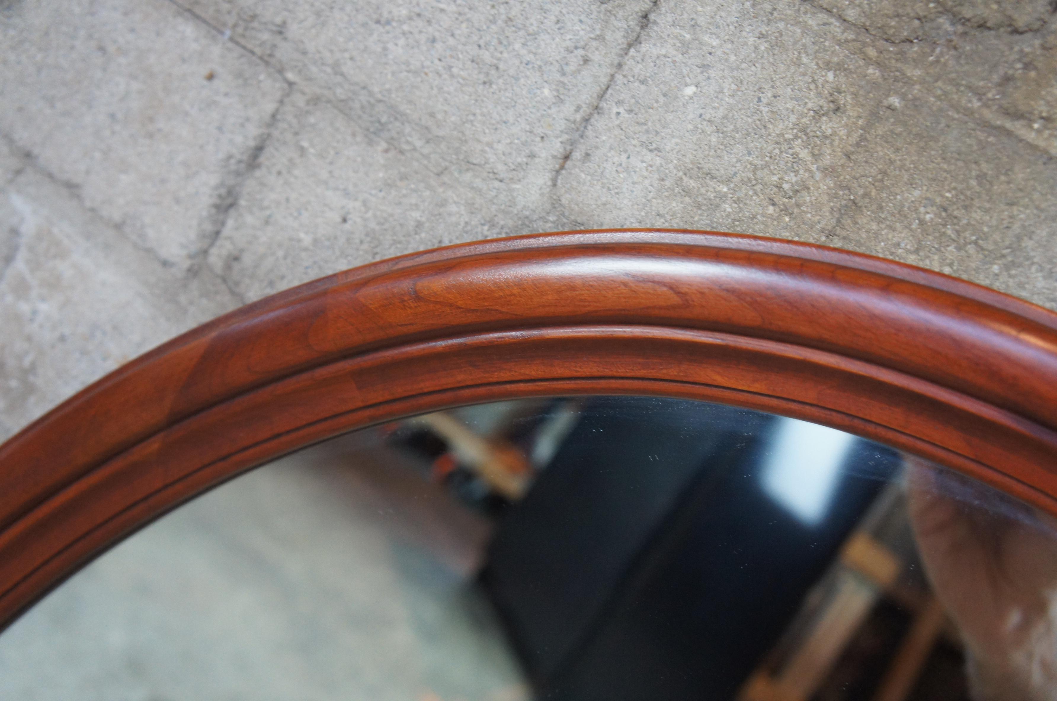 Late 20th Century Vintage 1980s Henkel Harris Wild Black Cherry Oval Wall Hanging Mirror 154