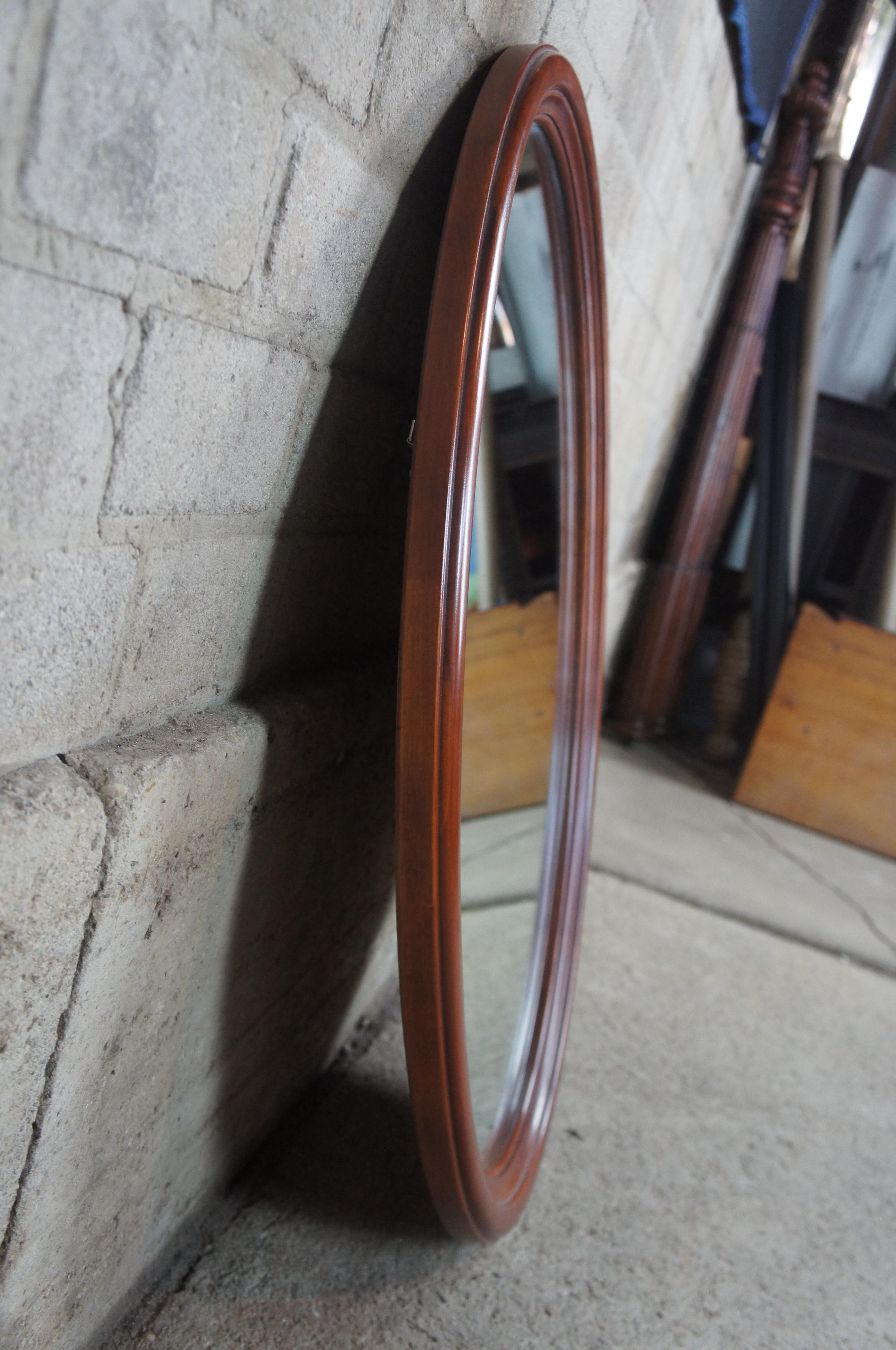 Vintage 1980s Henkel Harris Wild Black Cherry Oval Wall Hanging Mirror 154 2