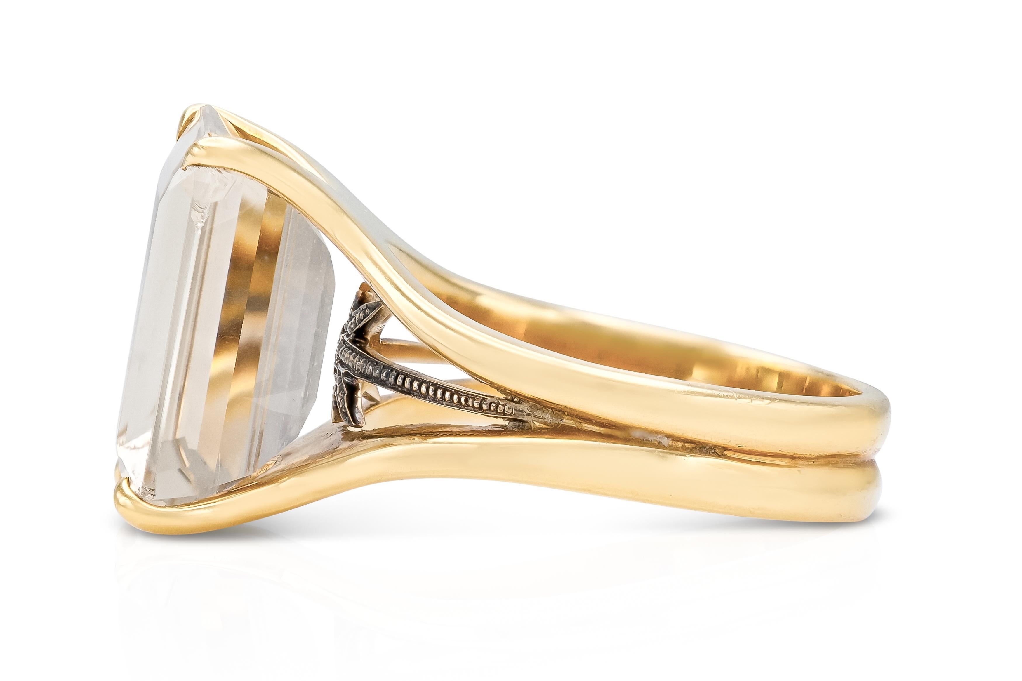 Vintage 1980s H. Stern Quadratischer Topas Ring (Carréeschliff) im Angebot