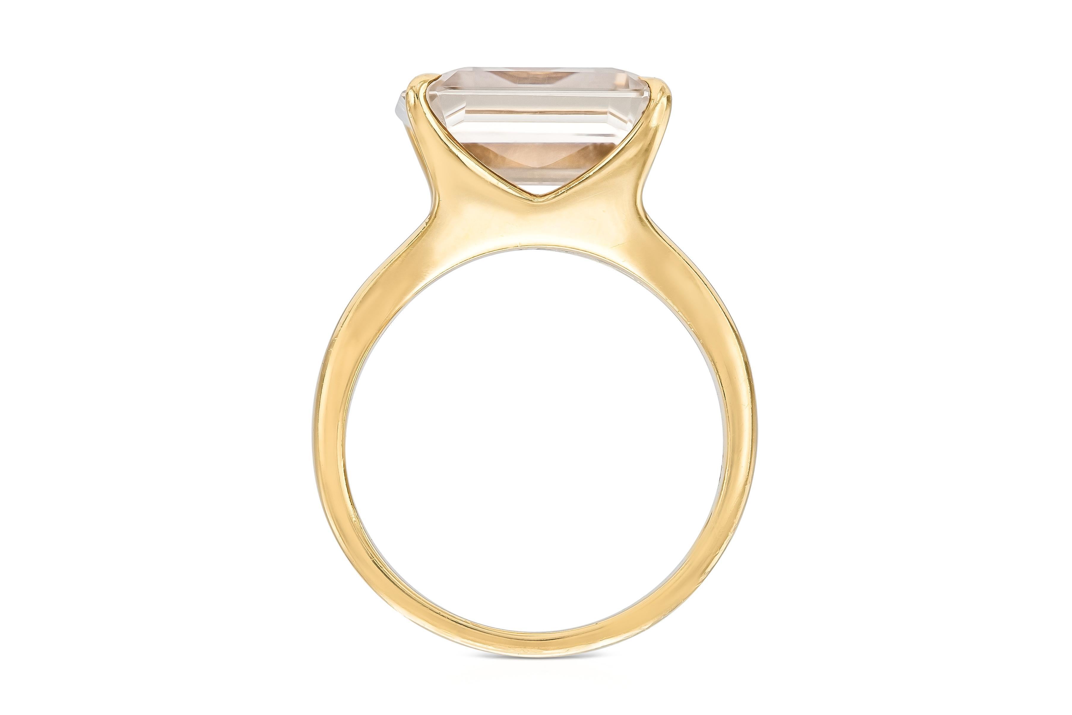 Vintage 1980s H. Stern Quadratischer Topas Ring Damen im Angebot