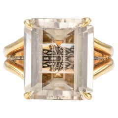 Vintage 1980s H. Stern Quadratischer Topas Ring