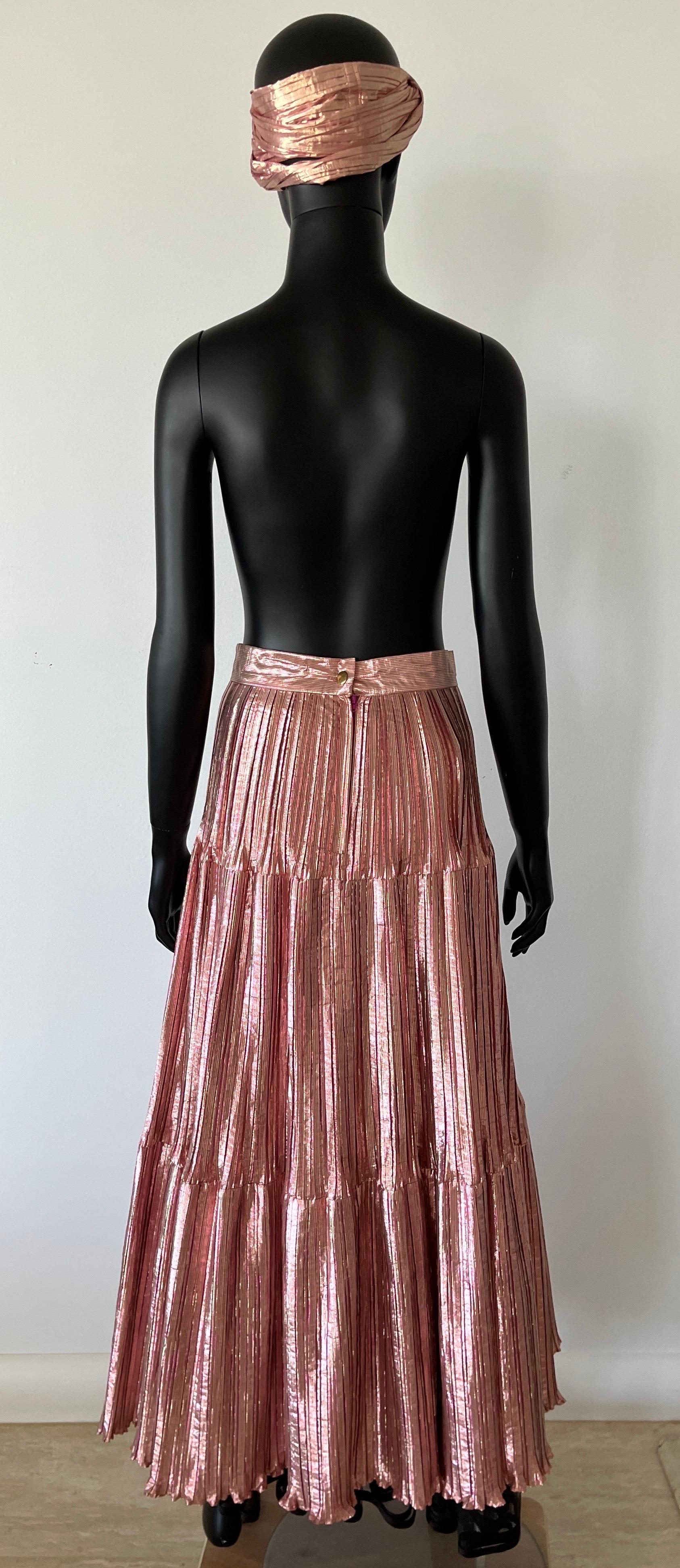 Vintage 1980s John Cavill Australia plissé pleat skirt suit with belt For Sale 8