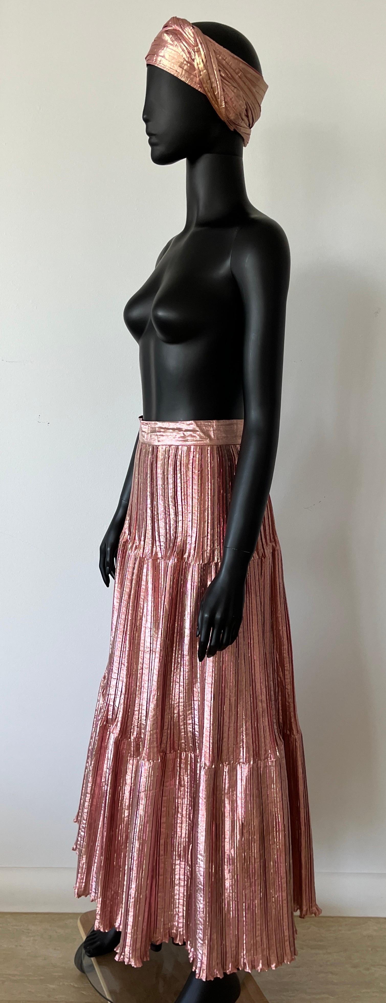 Vintage 1980s John Cavill Australia plissé pleat skirt suit with belt For Sale 11