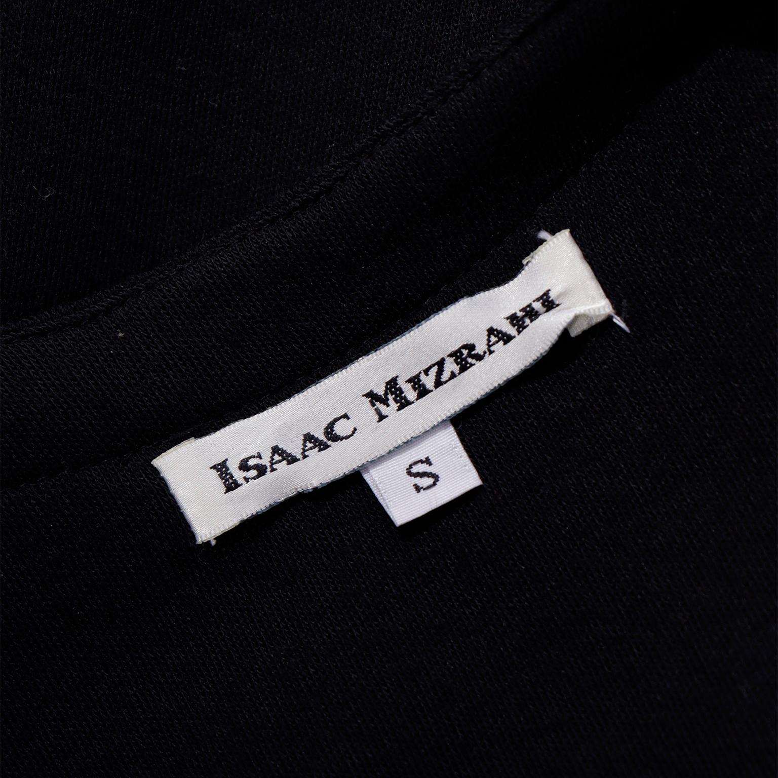 Vintage 1980s Isaac Mizrahi Fully Lined Black Wool Cardigan Sweater or Dress For Sale 3