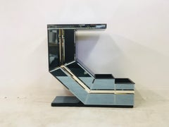 Vintage 1980s Italian Colored Glass Console Table