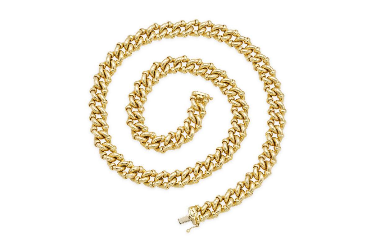 Collier italien à maillons en or vintage des années 1980 Bon état - En vente à New York, NY