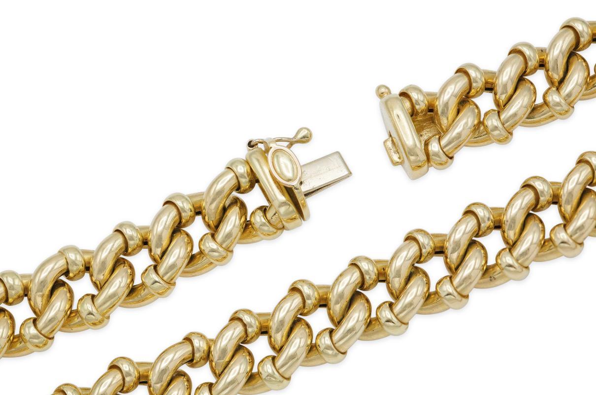 Collier italien à maillons en or vintage des années 1980 Pour femmes en vente