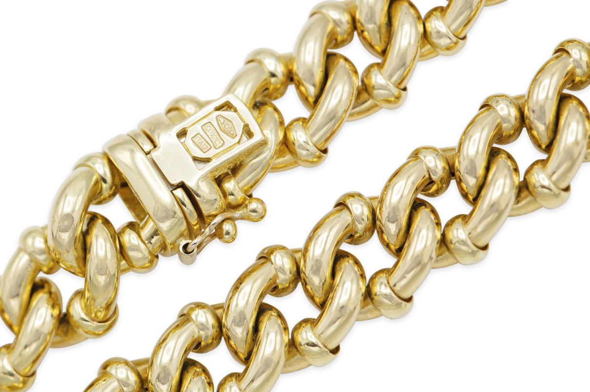 Collier italien à maillons en or vintage des années 1980 en vente 1