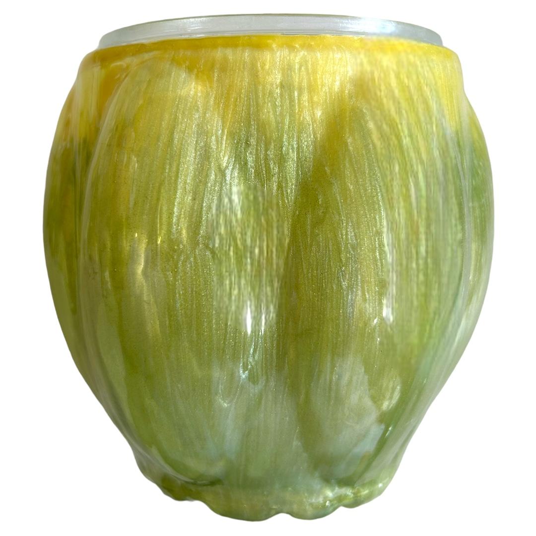 Vintage 1980's Jay Strongwater Large Opaline Jar en vente 3