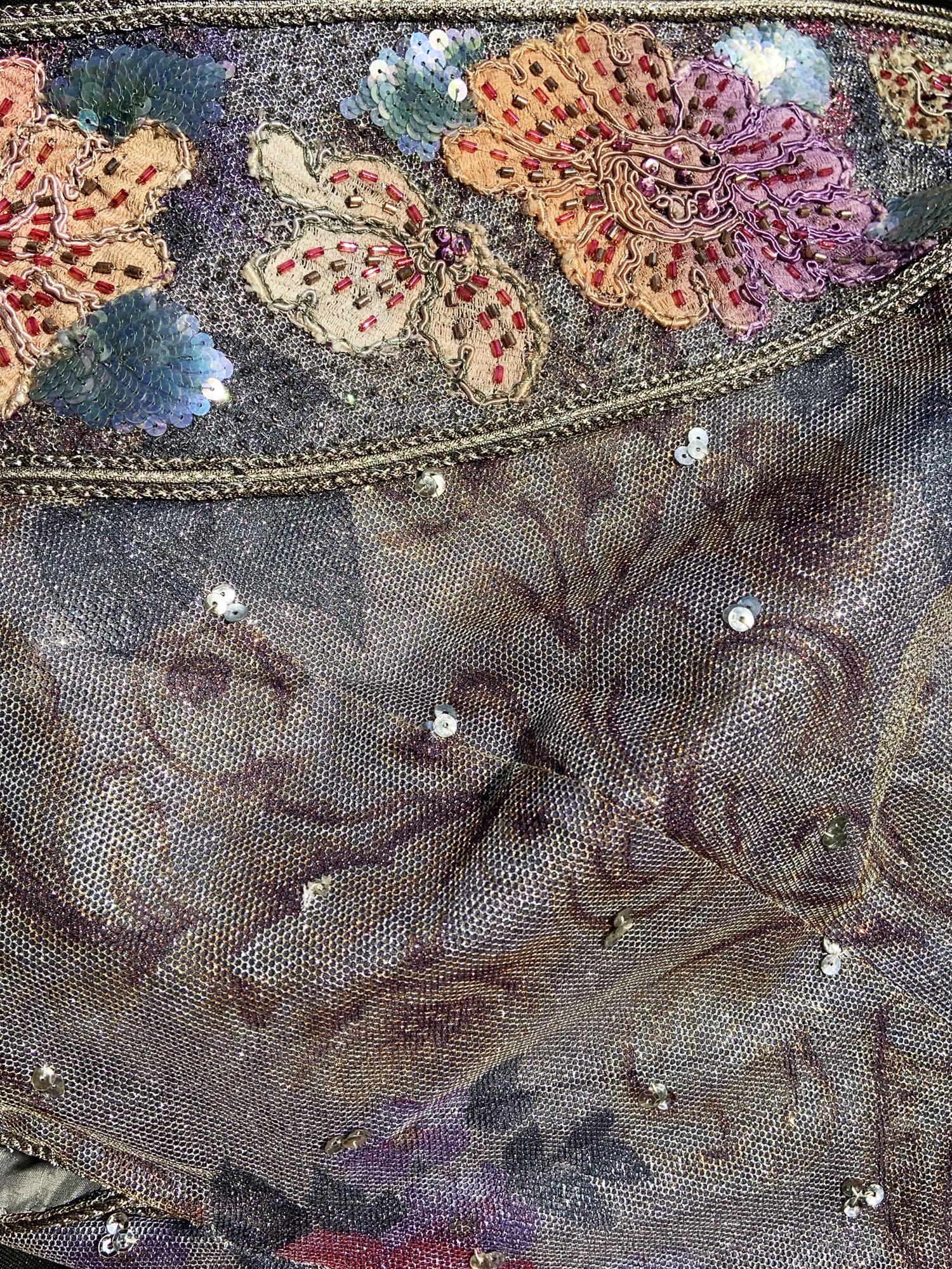 Vintage 1980's Jean-Louis Scherrer Embroidered & Beaded Crop Top France For Sale 6