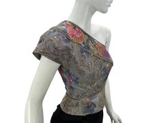 Vintage 1980's Jean-Louis Scherrer Embroidered & Beaded Crop Top France