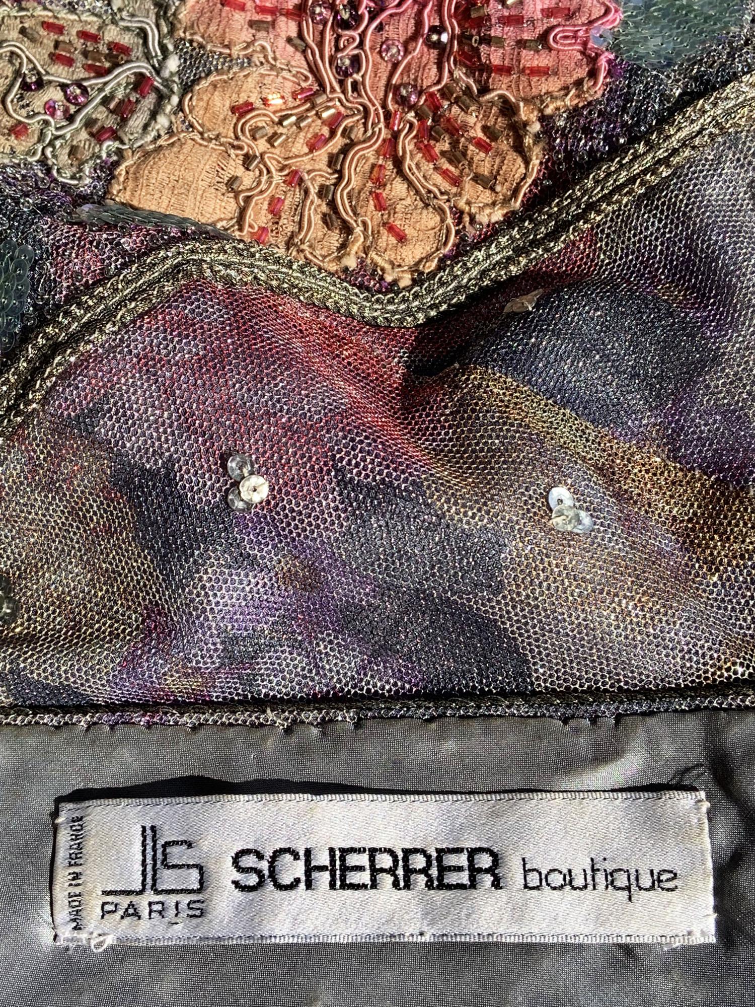 Vintage 1980's Jean-Louis Scherrer Embroidered & Beaded Crop Top France For Sale 3
