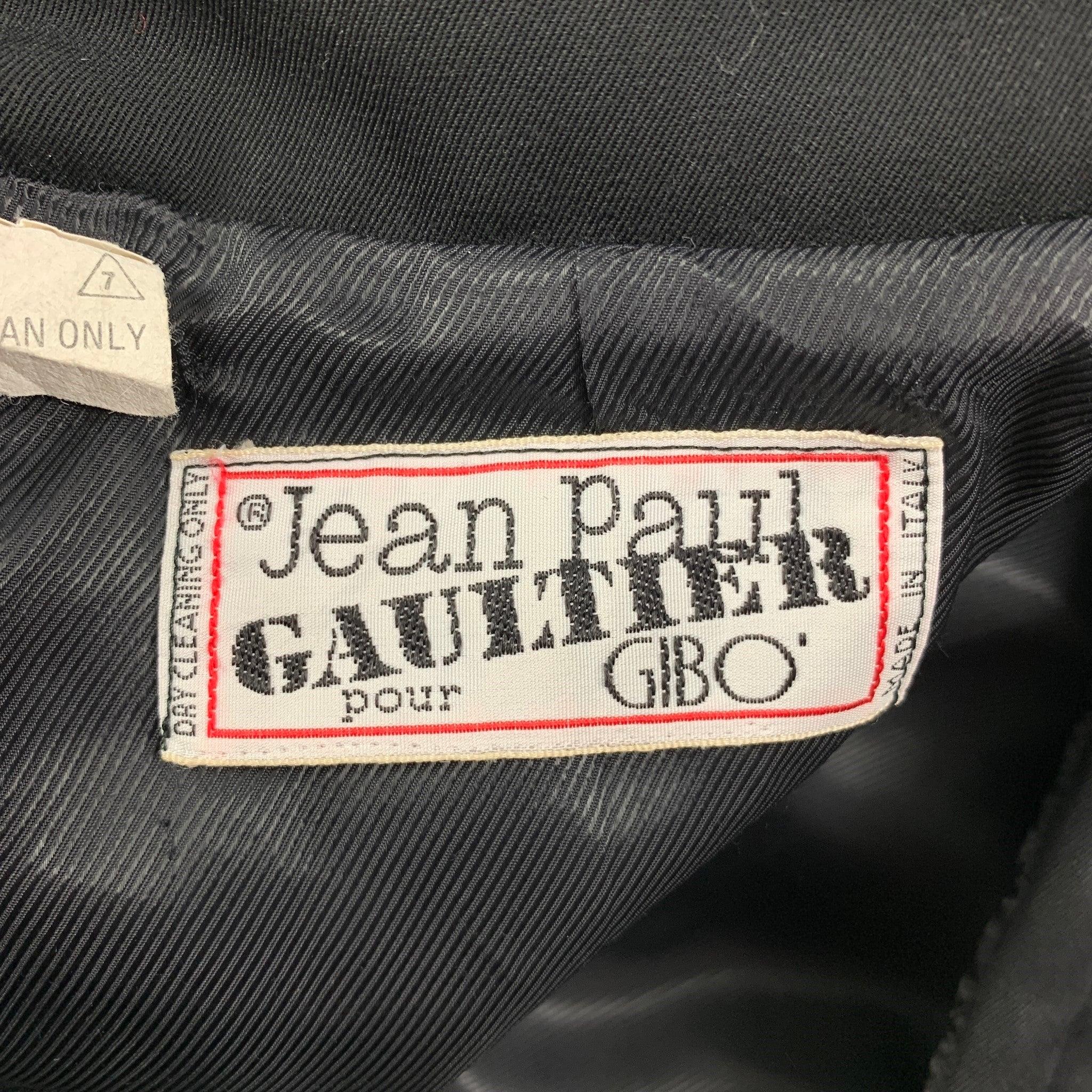 Vintage 1980's JEAN PAUL GAULTIER pour GIBO Black Double Breasted Trench Coat For Sale 1