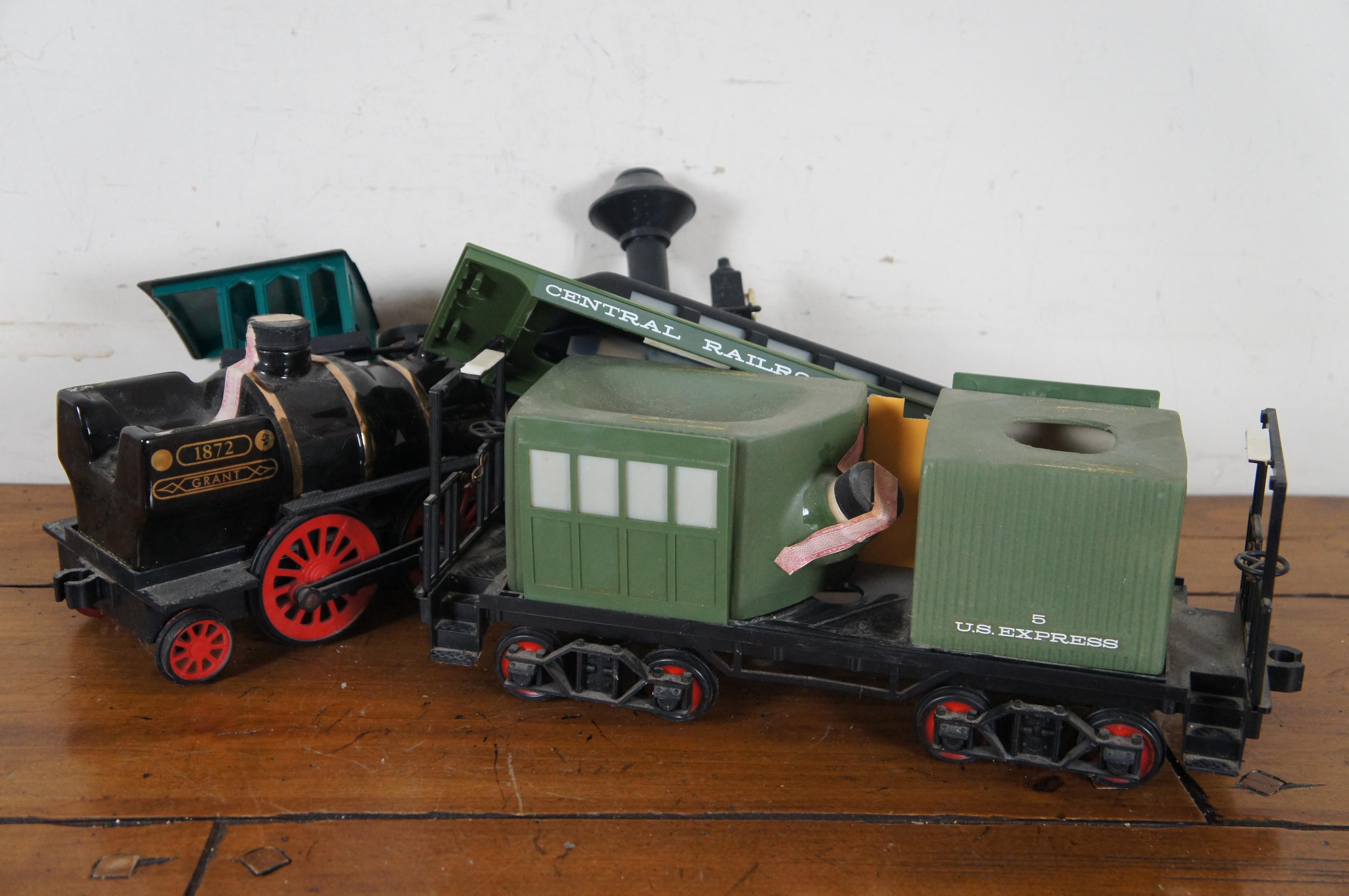 Vintage 1980s Jim Beam Whiskey Bottle Decanter Train Bar Display Set 2