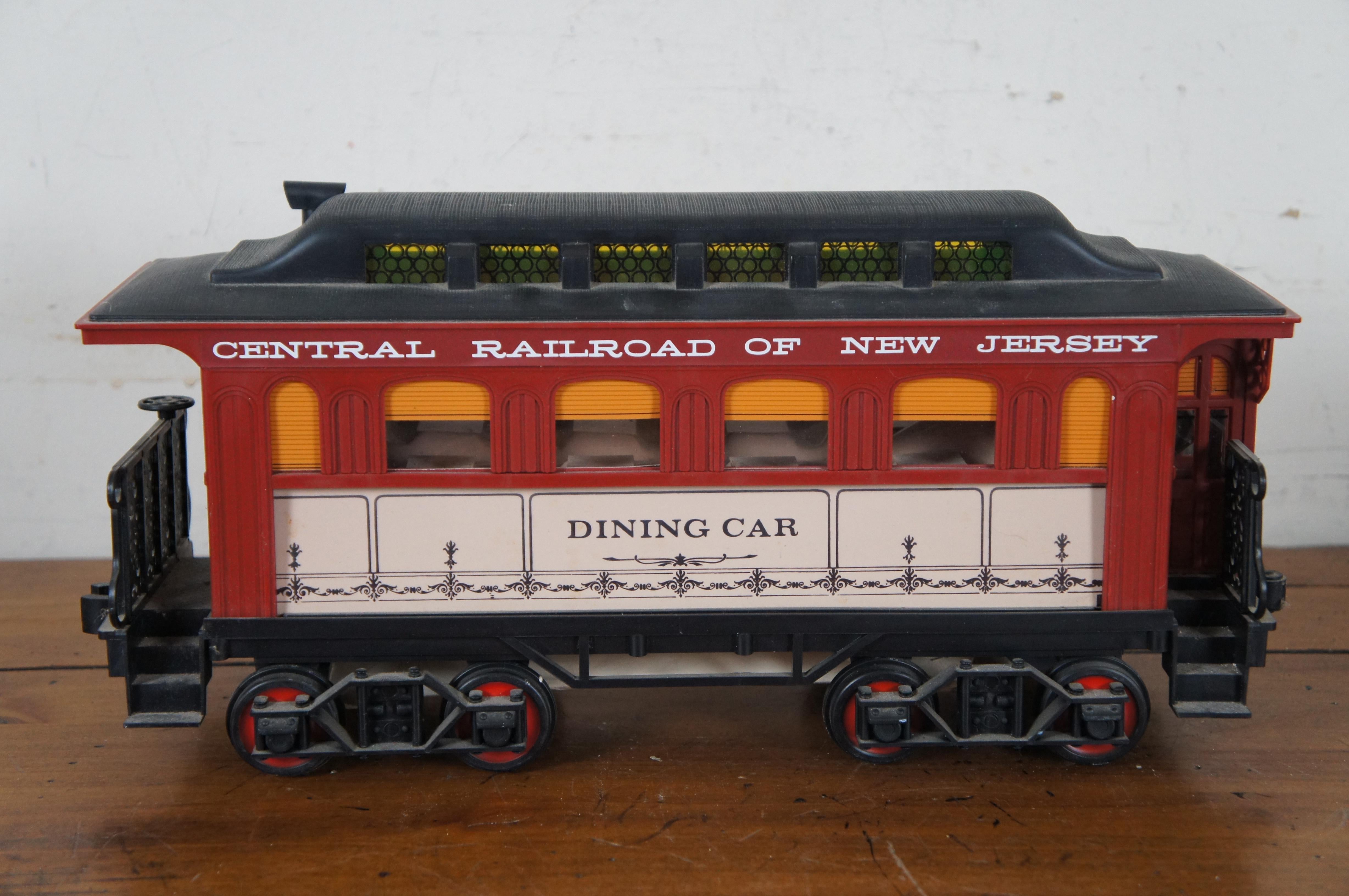 Victorian Vintage 1980s Jim Beam Whiskey Bottle Decanter Train Bar Display Set