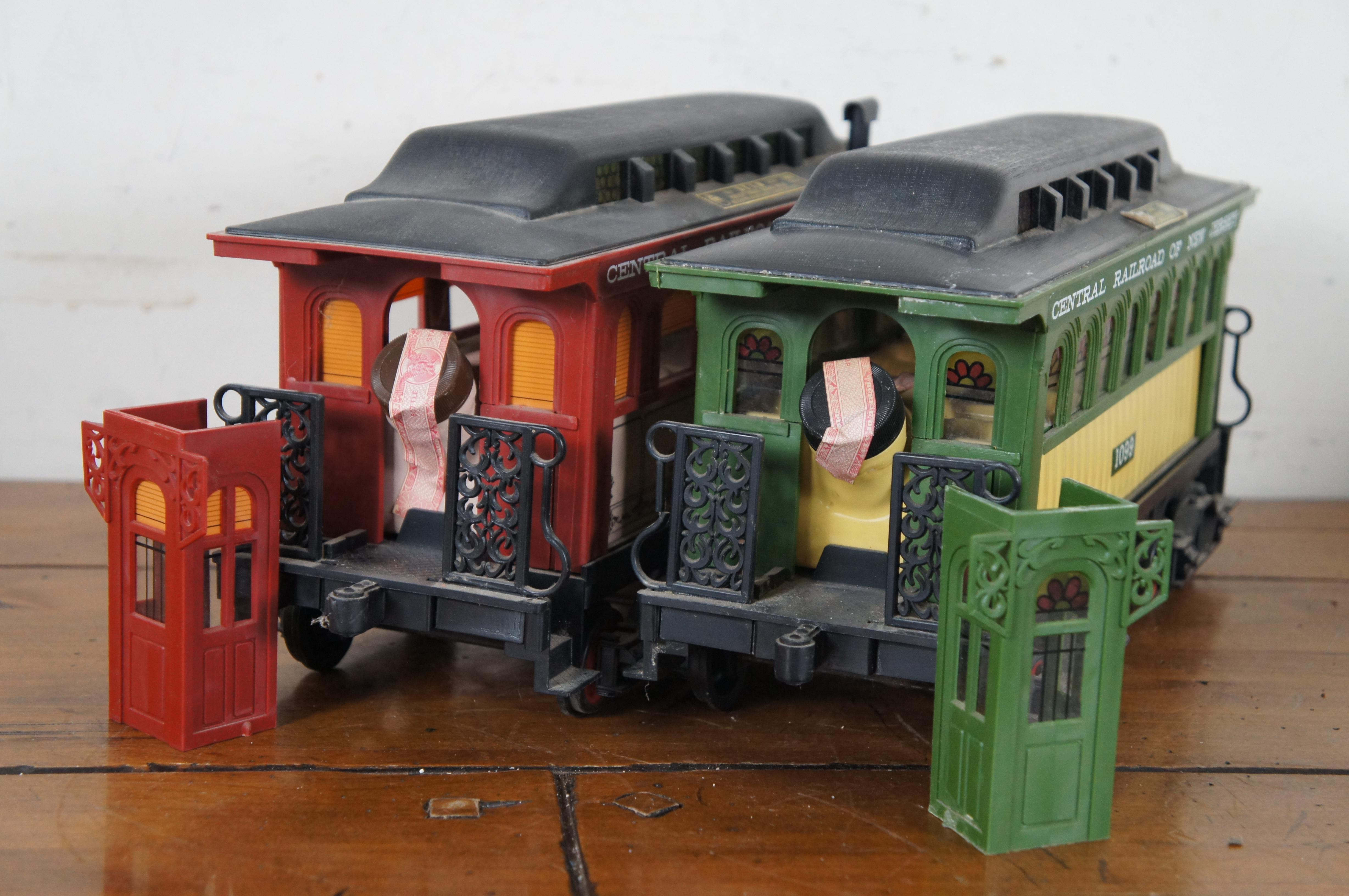 Late 20th Century Vintage 1980s Jim Beam Whiskey Bottle Decanter Train Bar Display Set