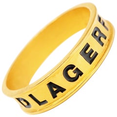 Bracciale vintage anni '80 Karl Lagerfeld, dorato e smaltato, "LAGERFELD".