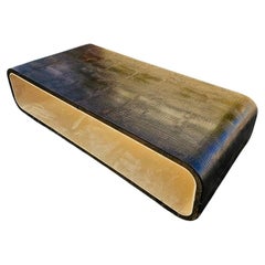 Vintage 1980s Karl Springer-Style Crocodile Leather Coffee Table
