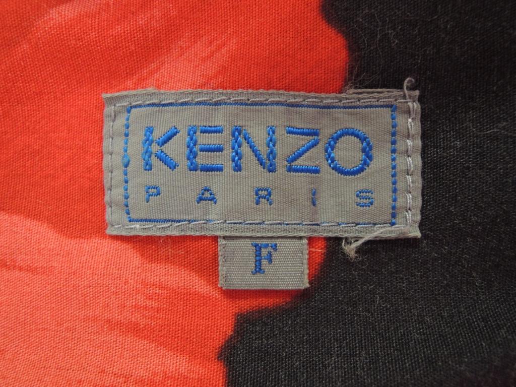 Red Vintage 1980s KENZO Cotton Poppy Floral Print Pullover Shirt