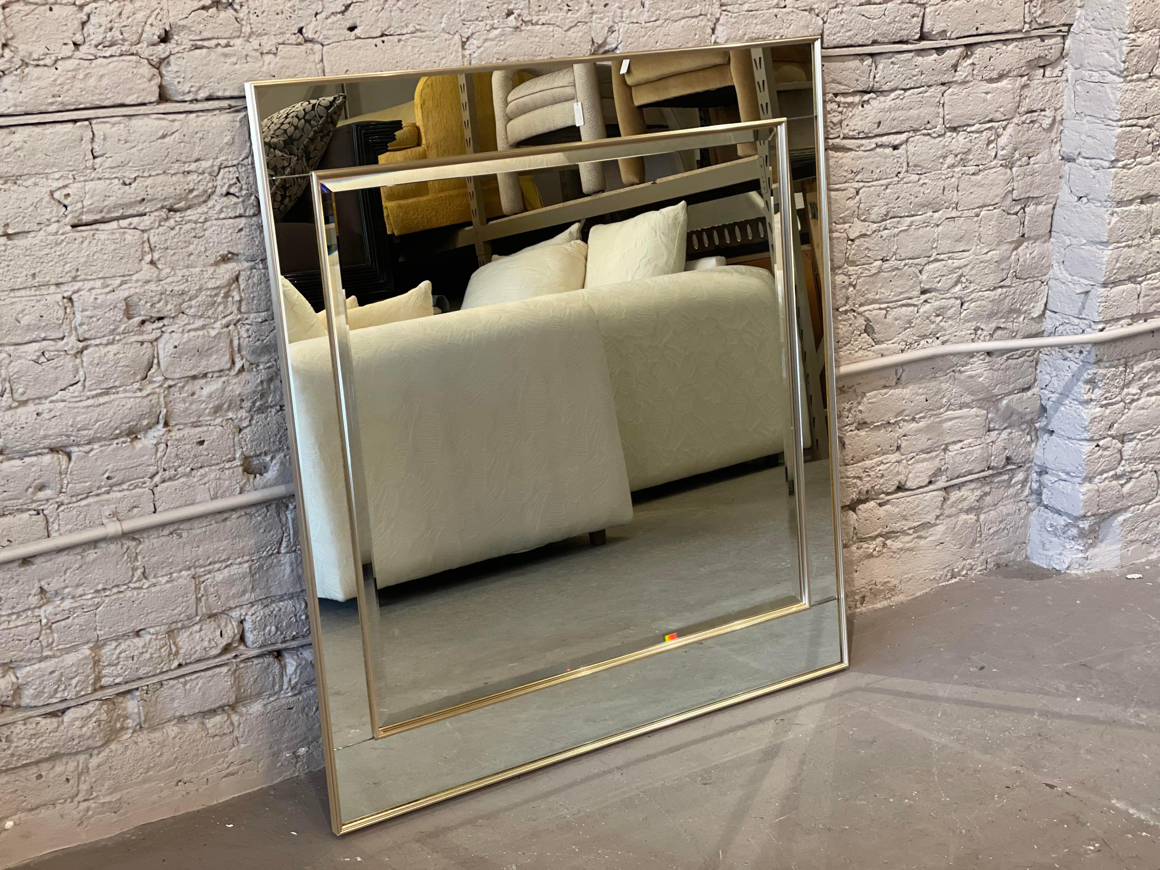 Vintage 1980s Labarge Mirror with Rose Gold Detailing In Good Condition For Sale In Chicago, IL