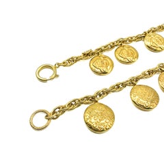 Vintage 1980s LAGERFELD CHANEL Reversible Logo & Coco Figural Charm Necklace