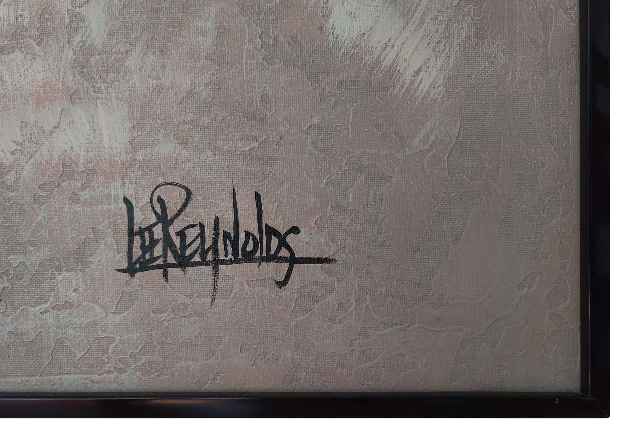 Moderno Dipinto olio su tela vintage anni '80 di Lee Reynolds raffigurante 