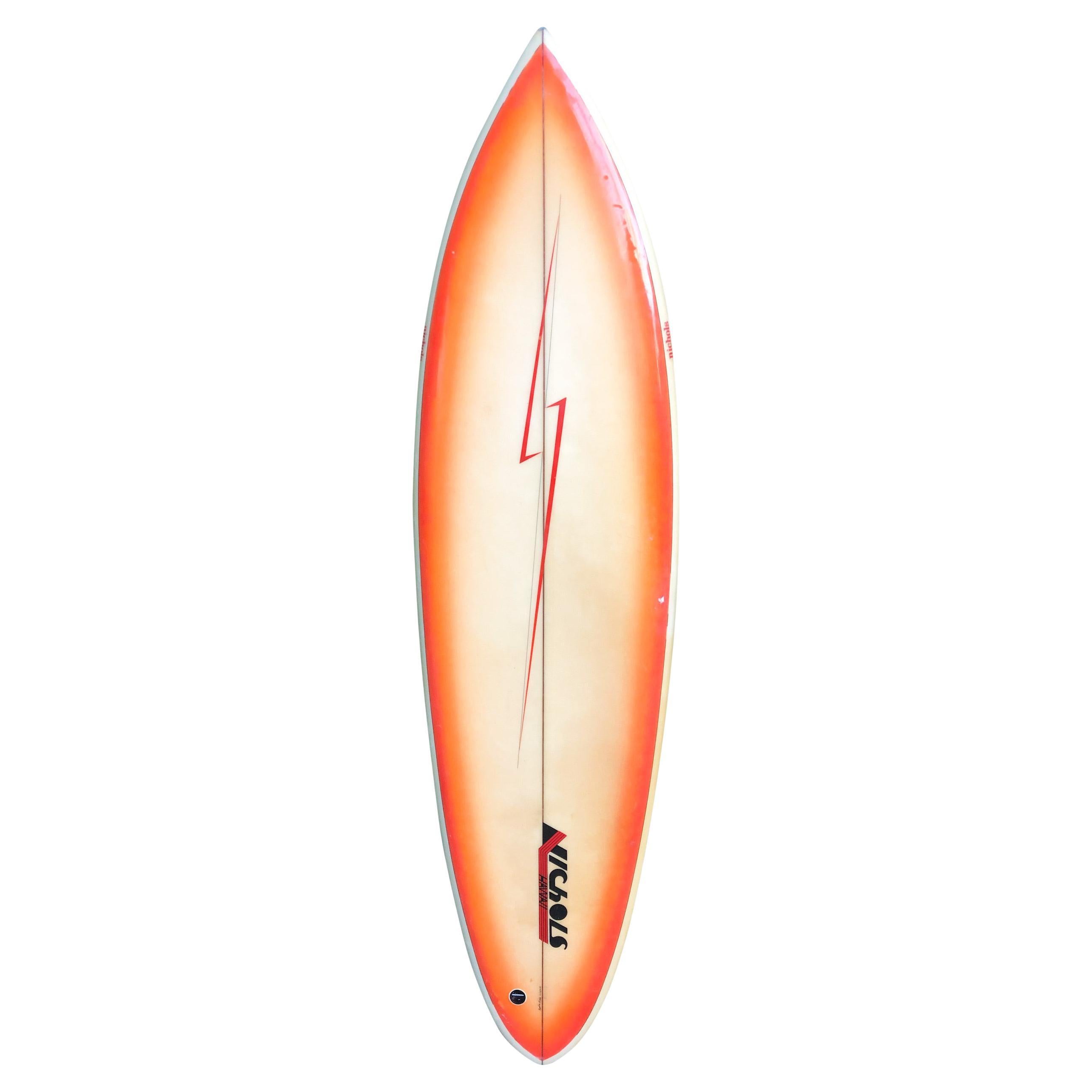 Vintage 1980s Lightning Bolt Surfboard by Danny Nichols