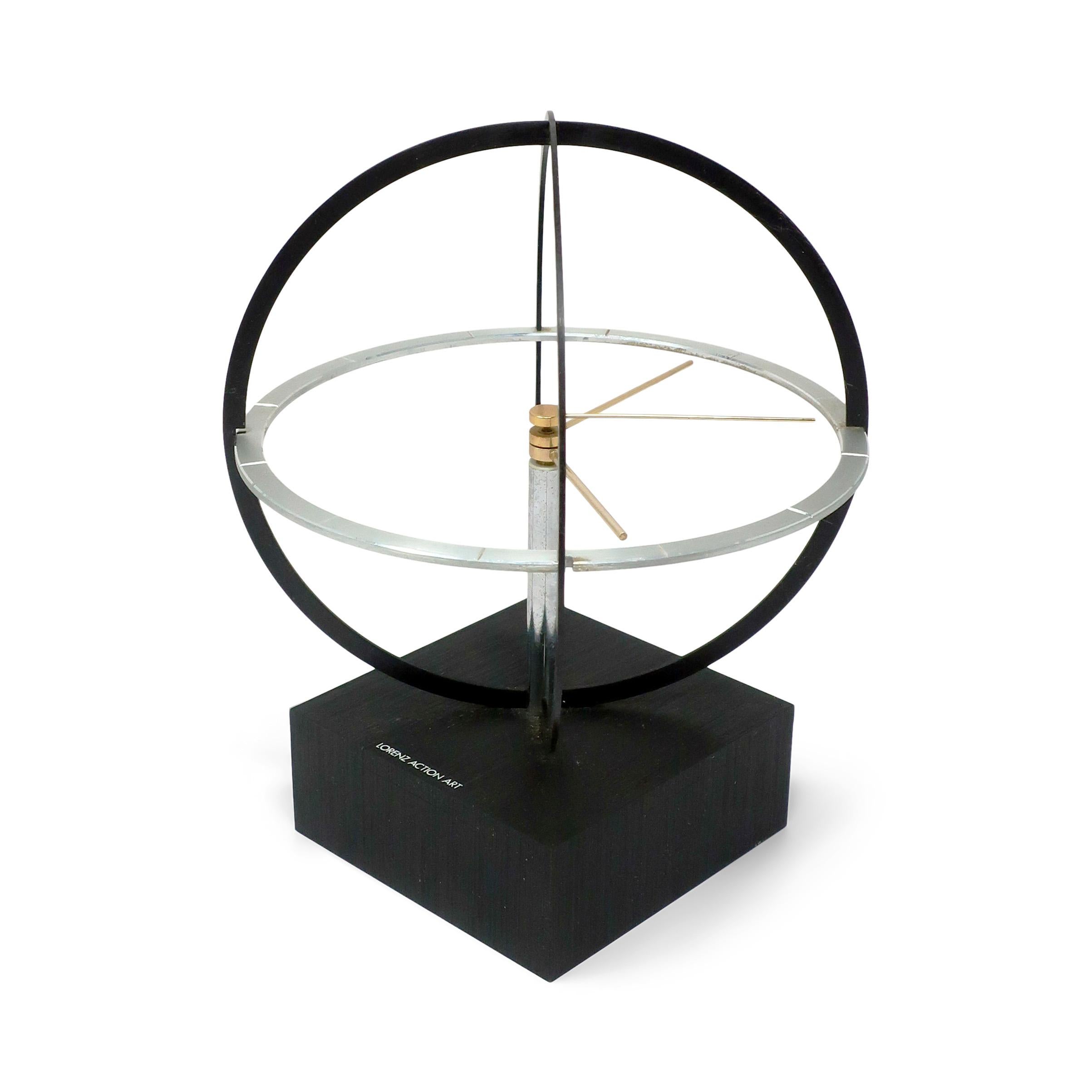 Post-Modern Vintage 1980s Lorenz Action Art Table/Wall Clock For Sale