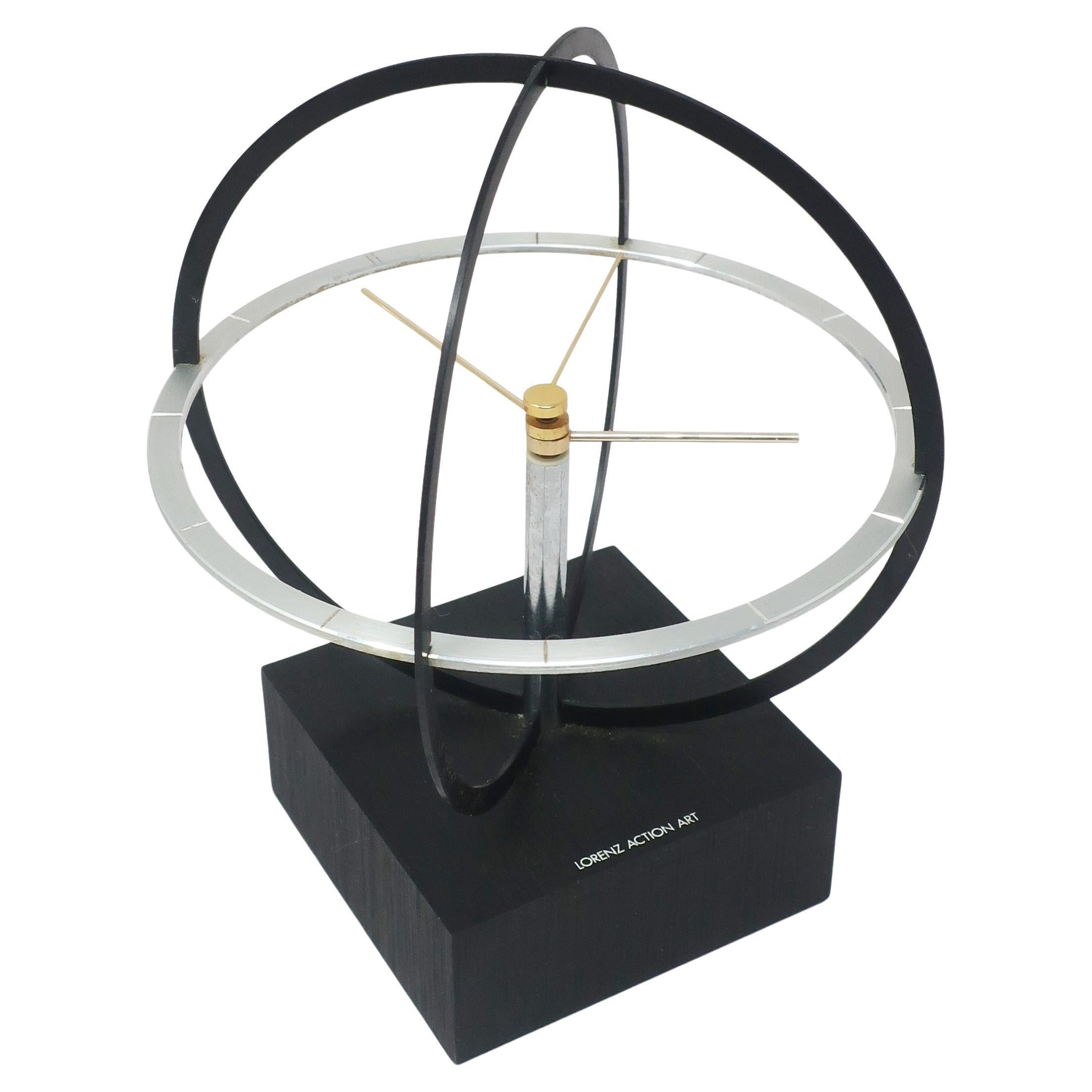 Vintage 1980s Lorenz Action Art Table/Wall Clock
