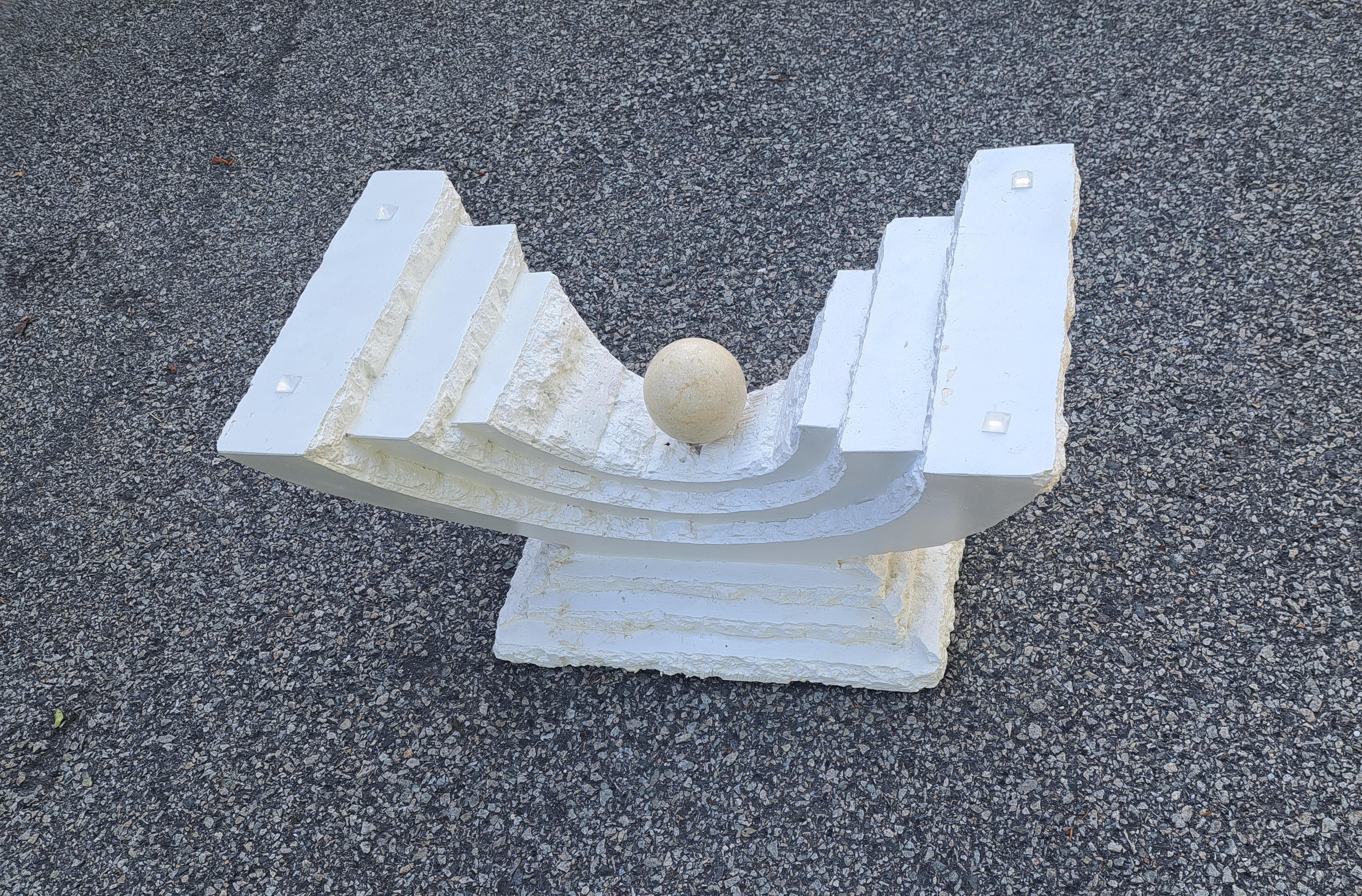 Vintage 1980's MacManus Stone Coffee Table Attributed to Magnussen Ponte In Good Condition For Sale In East Freetown, MA
