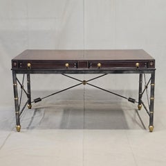 Vintage 1980s Maitland Smith Neoclassical Style Leather Top Writing Desk