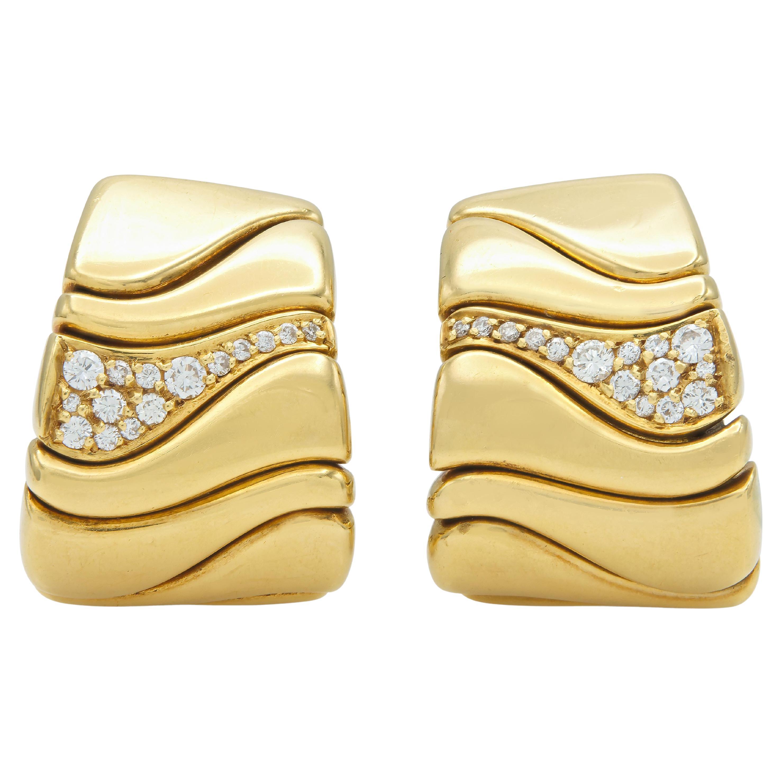 Vintage 1980s Marina B Karen Earrings with Diamonds