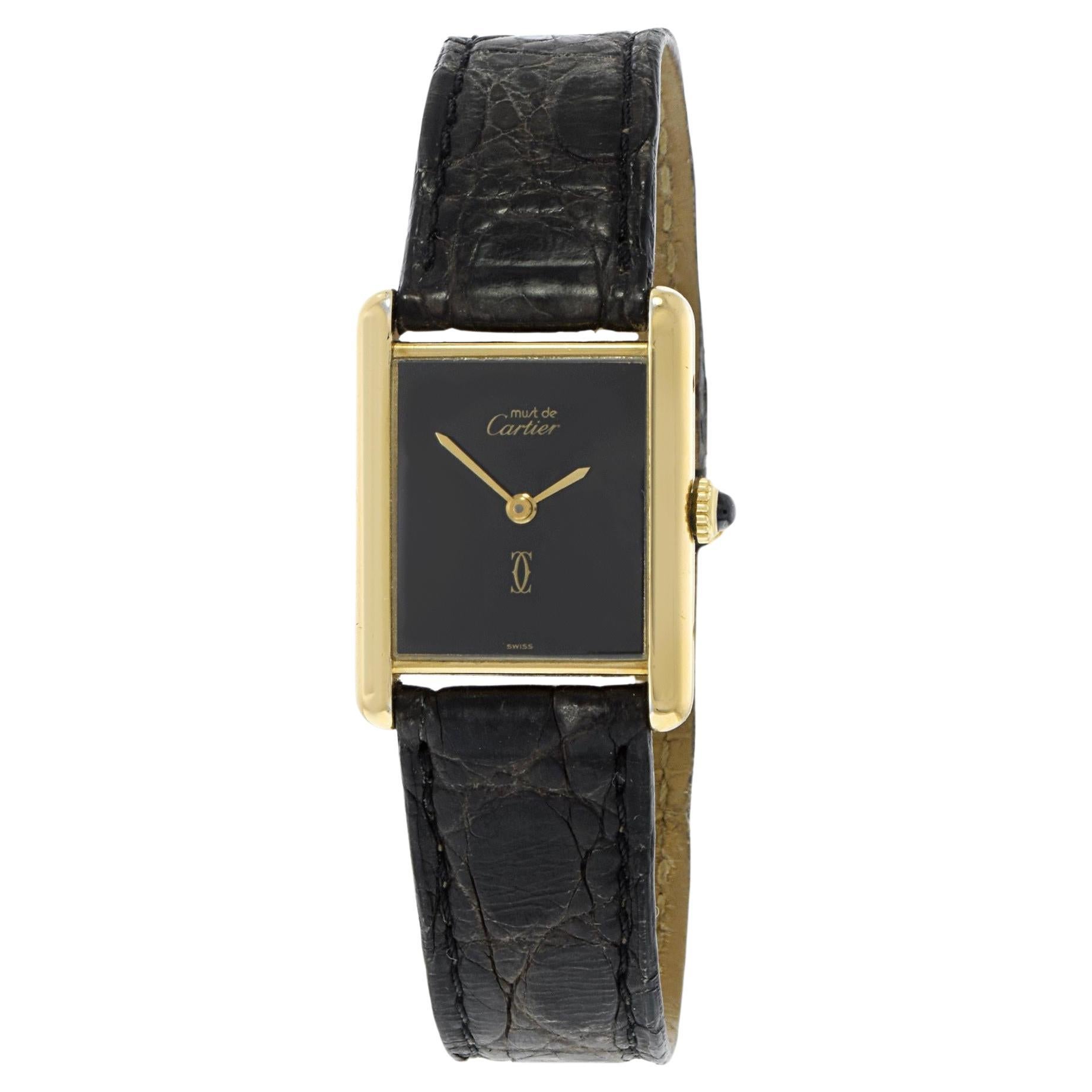 Vintage 1980’s Mechanical Must de Cartier Black Dial