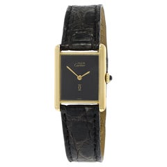 Vintage 1980's Mechanical Must de Cartier Black Dial