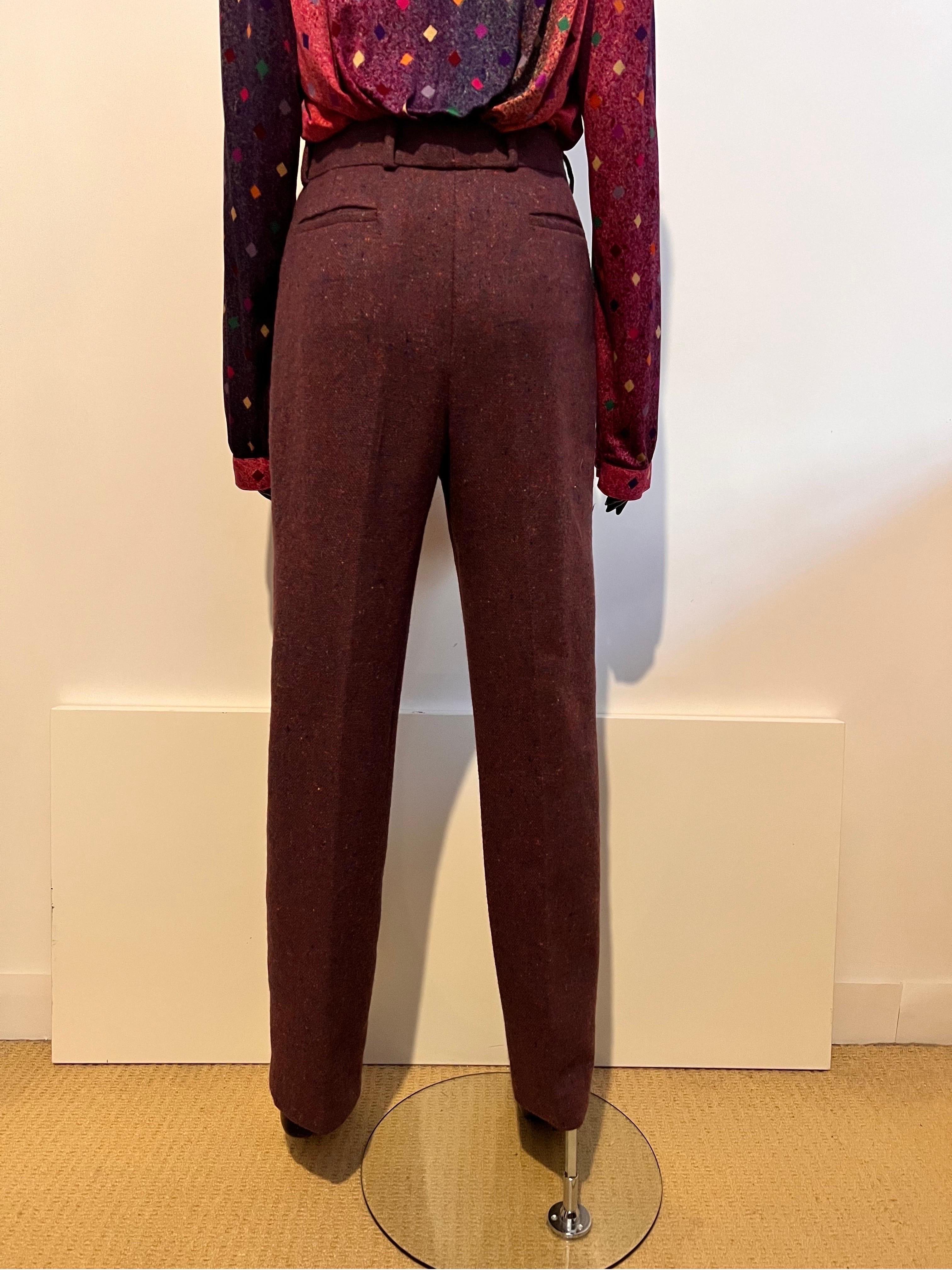 Vintage 1980’s Missoni 100% Italian wool tweed pleat front trousers In Good Condition For Sale In COLLINGWOOD, AU