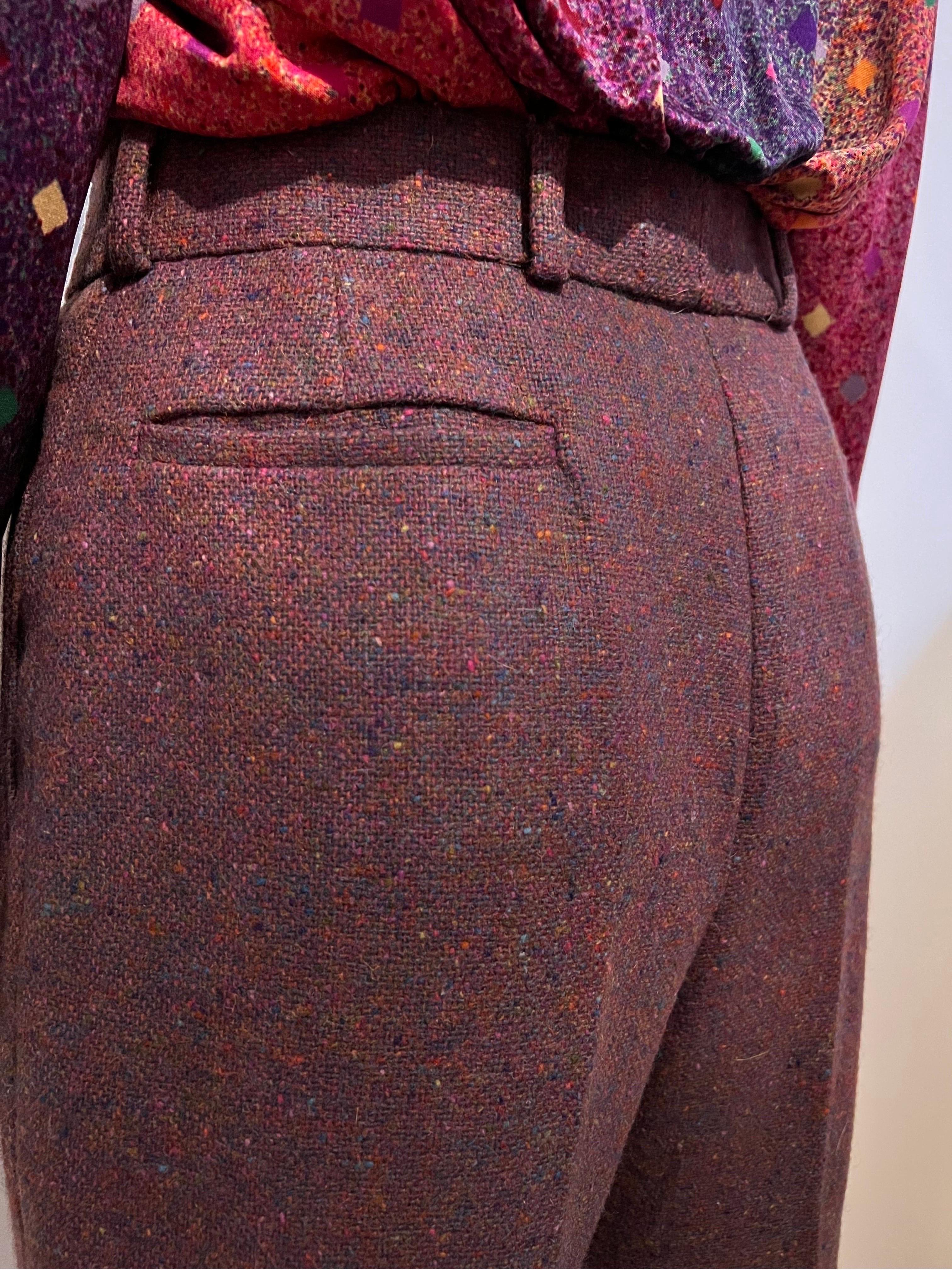 Women's or Men's Vintage 1980’s Missoni 100% Italian wool tweed pleat front trousers For Sale