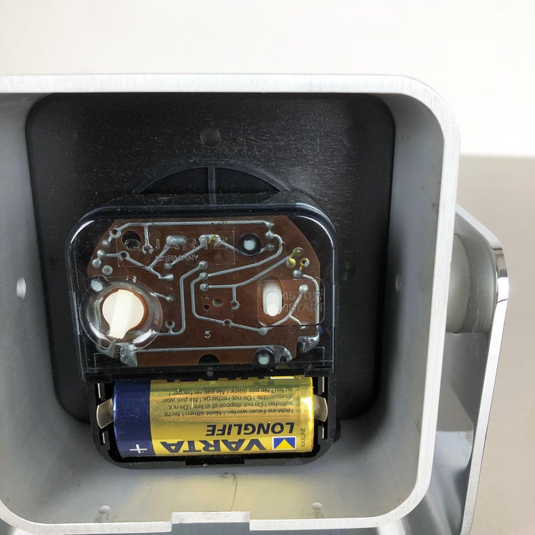 Vintage 1980s Modernist Space Age Megaquarz Metal Table Clock by AEG ...